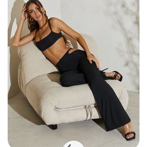 Twist Strap Cut Out Flare Trousers & Top